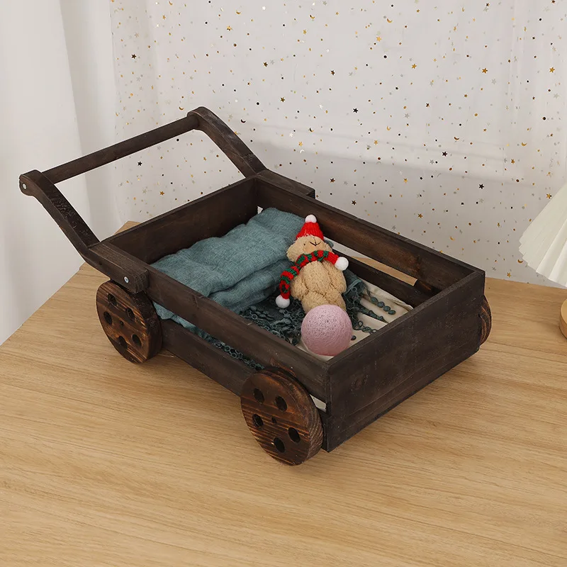 Small Wooden Bed Newborn Baby Accessories Photography Props Children Growth Commemorative New Studio Photo Model Small Tools