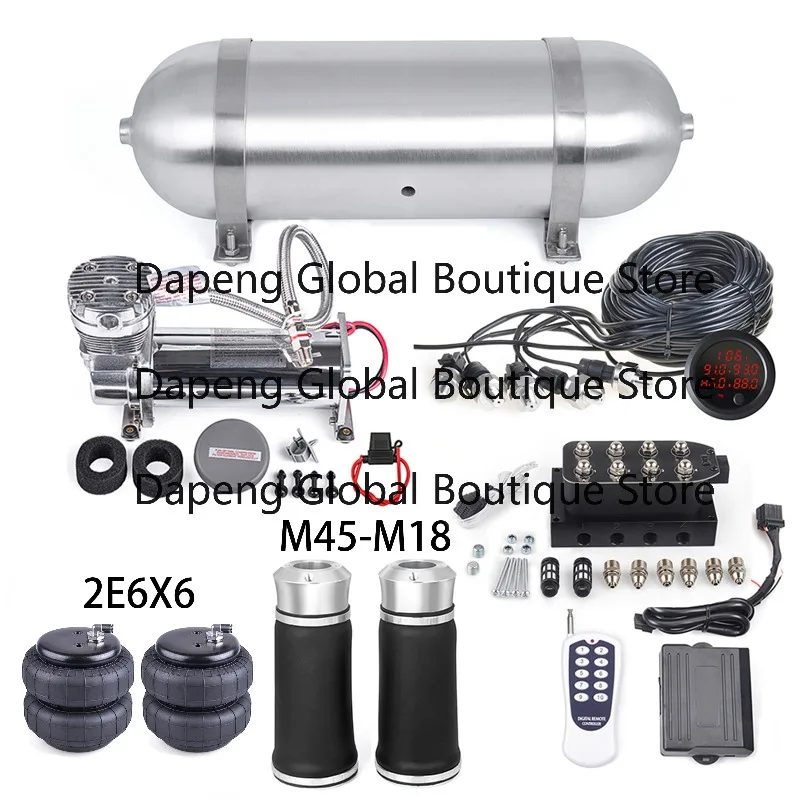 Car Air Ride Suspension Kit Air Ride Management With M45 Ai-rbag & Pressure Gauge &Air Tank & Compressor for Perodua Ho-nda