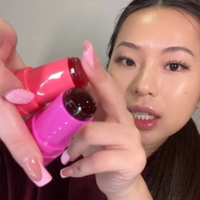 4 ألوان أحمر الخدود للوجه جيلي أحمر الشفاه كريم روج لامع مسحوق أحمر الخدود عصا ترطيب طويلة الأمد ماتي الوجه أحمر الخدود ماكياج #2