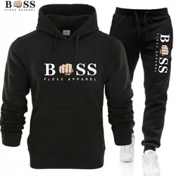 New Autumn Winter Men Women Tracksuit Hoodies + Pants 2Pcs Sets Suit Fashion Trend Hip Hop Y2K Clothing Sportswear Sweatshirts