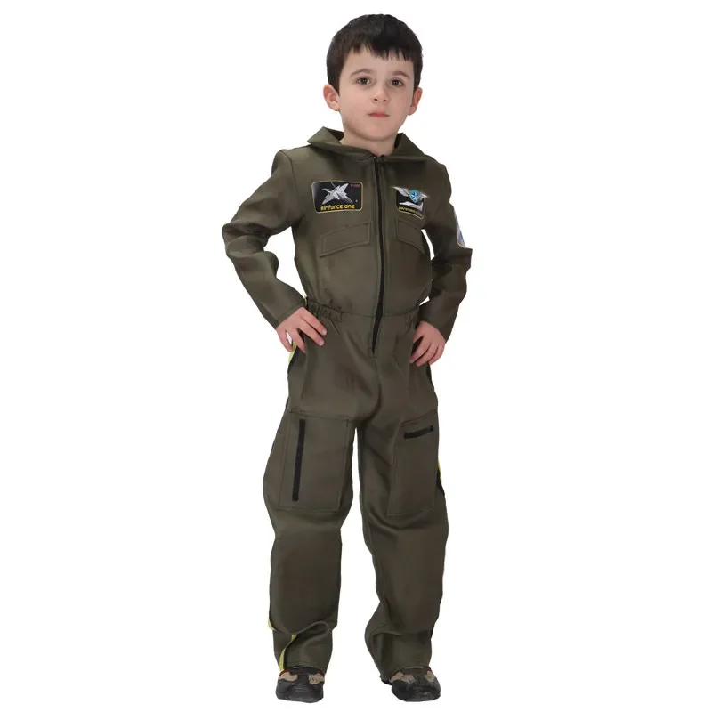 Costumes des forces spéciales de l'armée de l'air pour enfants, uniforme pour garçons, pilote, aviateur, vol trempé, Halloween, carnaval de Pourim, combinaison pour enfants