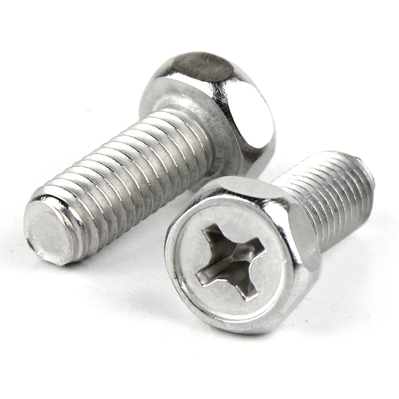 M3 M4 M5 M6 M8 304 Stainless Steel Trimmed Outer External Hexagon Philips Cross Recessed Screws Bolts GB29.2