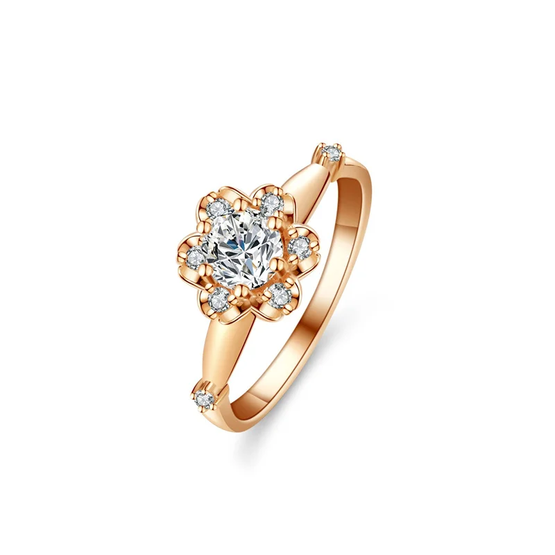 

KM222 Lefei Fashion Trend Luxury Classic Diamond-set Color D Moissanite Star Sunflower Ring Charms Women Silver 925 Jewelry Gift