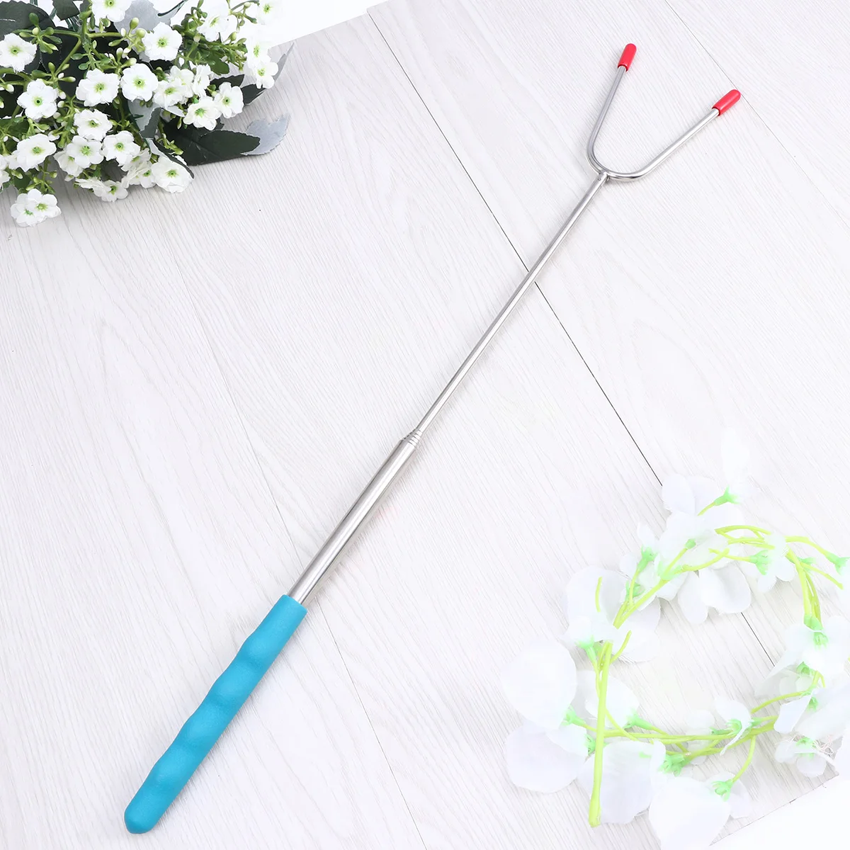 

6 Pcs Telescopic Barbecue Fork Stainless Steel Forks Skewers Bbq Cooking Utensils
