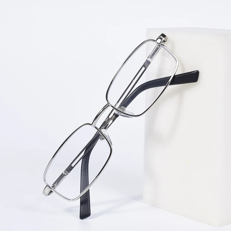 Lunettes de lecture bloquant la lumière bleue pour hommes, monture complète en métal, pour hypermétropie, lunettes de Prescription rétro + 125 + 175 + 225 + 275 + 3.5