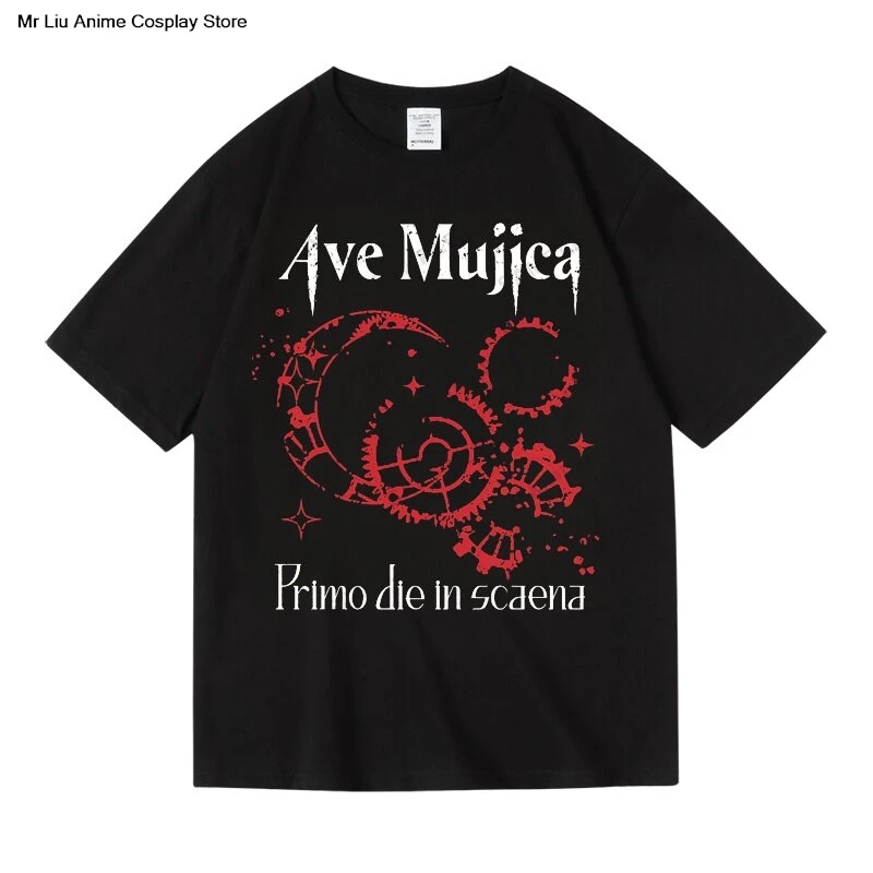 Summer Anime BanG Dream Ave Mujica Cartoon Print Oversized T Shirt Women Men 100% Cotton Crewneck Short Sleeve Graphics Tees