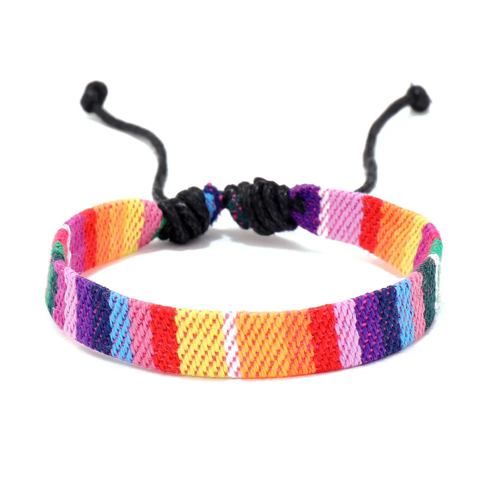 12-teiliges Set bunter Nepal-Armbänder für Damen, ethnische Stoffarmbänder, geflochtene Seilarmbänder, Herrenarmbänder, Boho-Sommer-Schmuckaccessoires – Detail 5