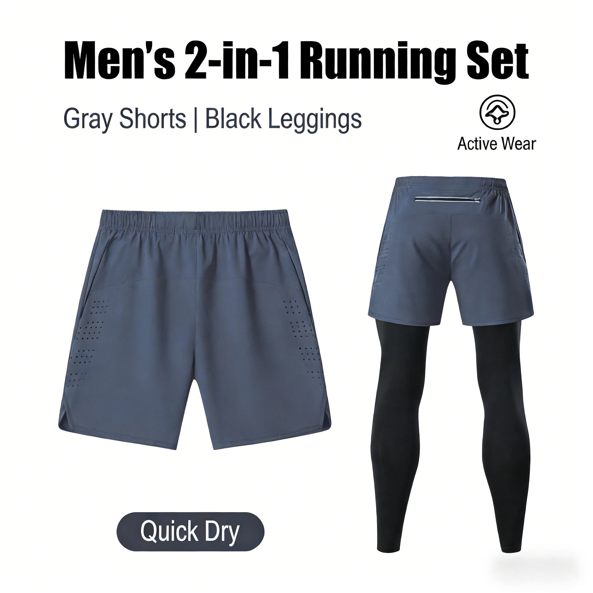 

Мужские узкие брюки из двух частей, быстросохнущие, дышащие, сзади, на талии, с карманом, светоотражающие, для бега, фитнеса, женские дышащие