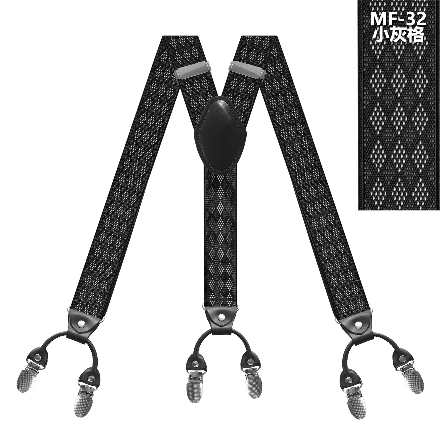 Novo estilo suspensórios masculinos 6 clipes suspensórios elasticidade ajustável suspensorio bretelles hommes y-back ligas tirantes