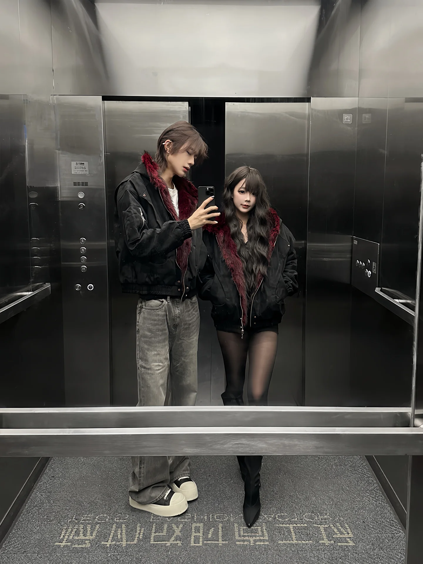 Jaket Hoodie Retro Amerika Bahan Katun Kulit PU Berlapis Fce, Model Lebar untuk Pria, Musim Gugur Musim Dingin, Model Ci Sle, Mantel Panjang