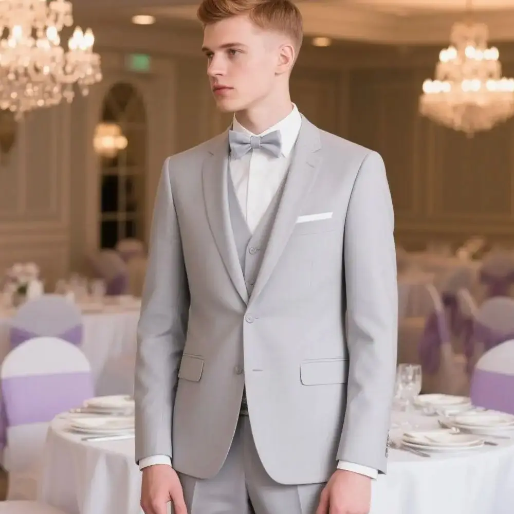 

Сплошной цвет, мужской деловой костюм Terno из трех предметов, приталенный комплект для курения, куртка, брюки и галстук