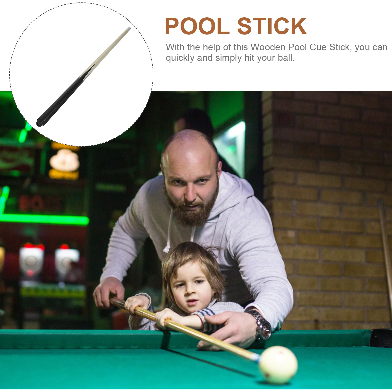 Pool Cue Kids Wood Billiard Cue Stick Childs Mini Cue Stick Short Kids Pool Cue Sticks Shaft Entertainment Snooker Billiard Tool