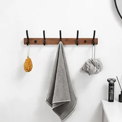 Black Wood Wall Hook Wall Hanging Coat Rack for Bathroom Kitchen Bedroom Hallway Wall Hooks Coat Clothes Holder 26957879