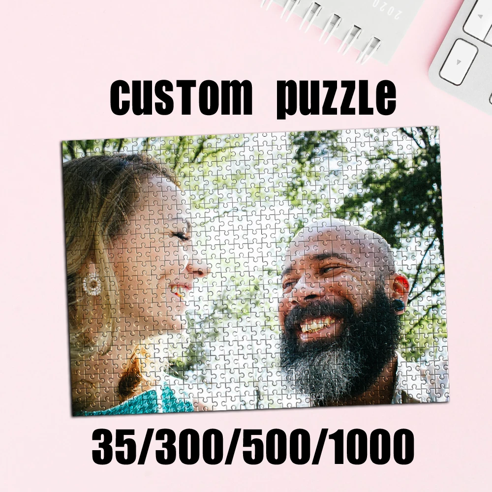 35/300/500/1000pcs Personalized Custom Photo Puzzle Couple photo DIY Toy Decoration Collectiable Gift Present Christmas