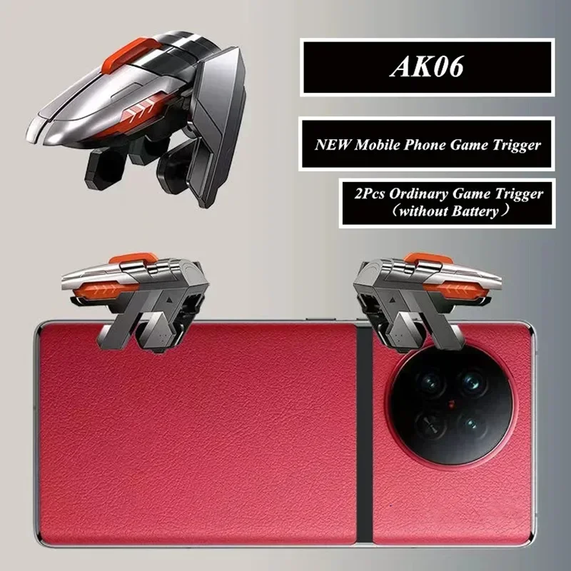 AK06 ใหม่หกนิ้วโทรศัพท์มือถือเกมคอนโทรลเลอร์สําหรับPUBG AimยิงGaming Trigger L1R1 ปุ่มสําหรับIPhone Android gamepad