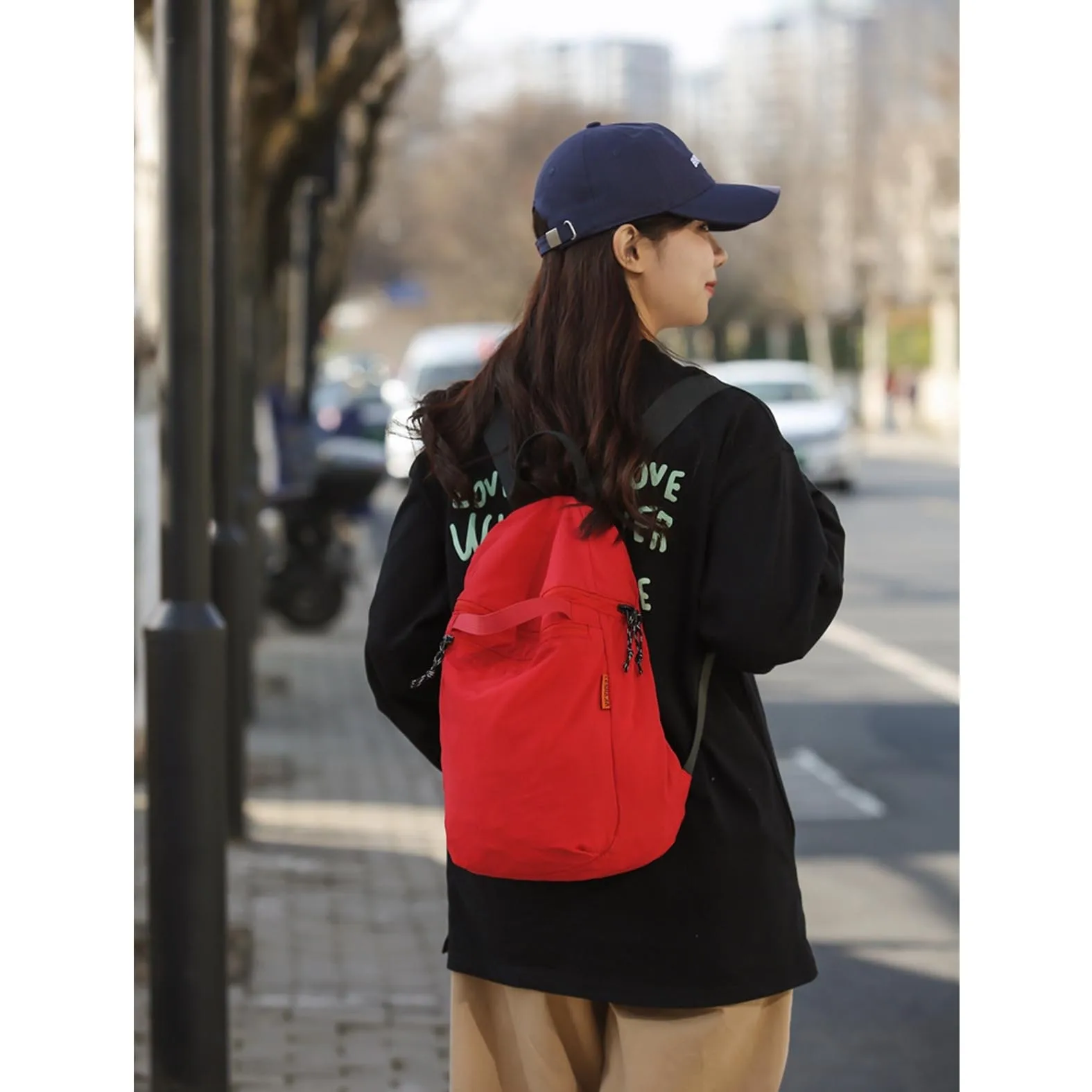 Japanese casual backpack, lightweight travel backpack, women's simple yet stylish backpack, college mini backpack