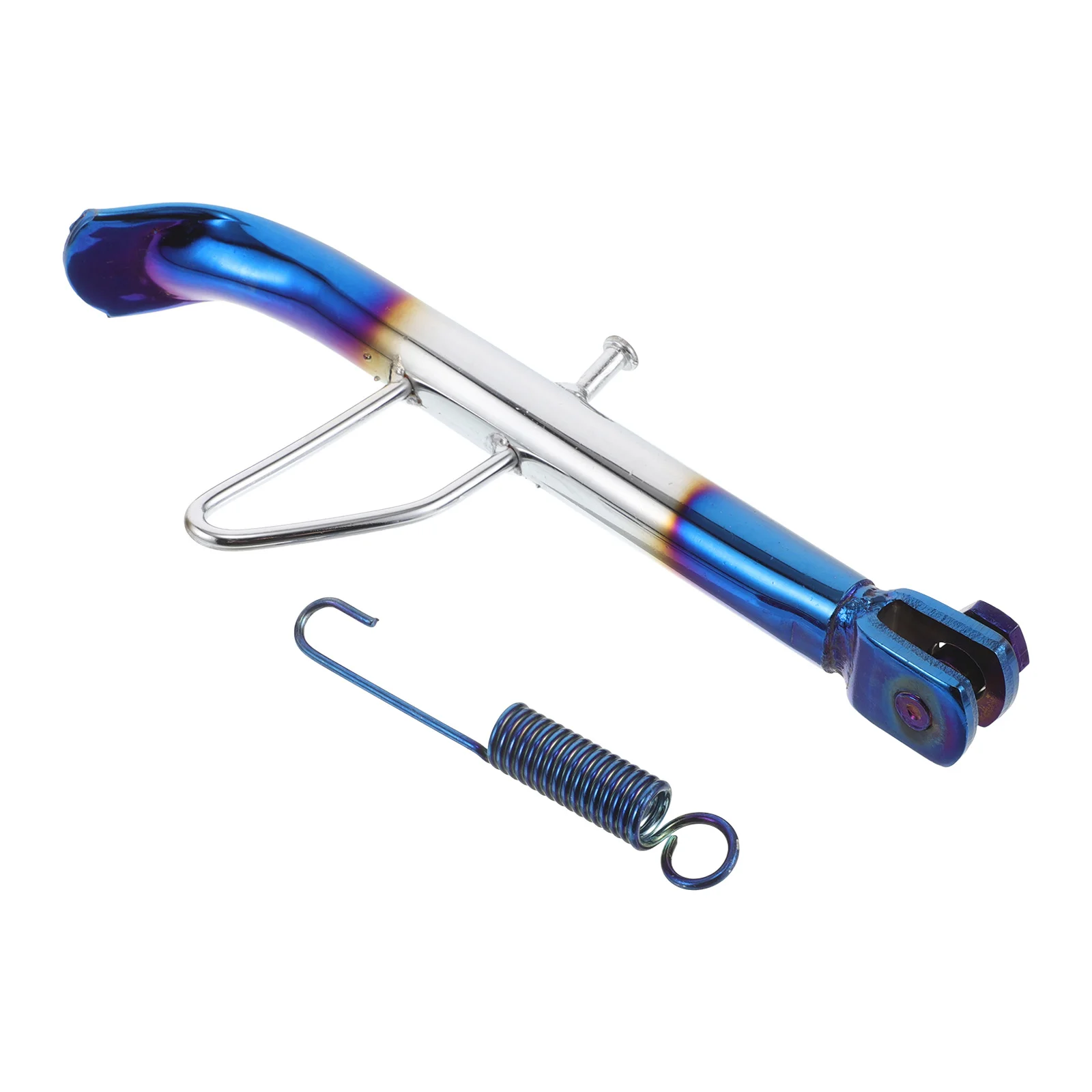 

Motorcycle Side Kickstand Titanium Burn Finish Iron Adjustable Support Universal Motorbike Scooter Stand Holder Parking