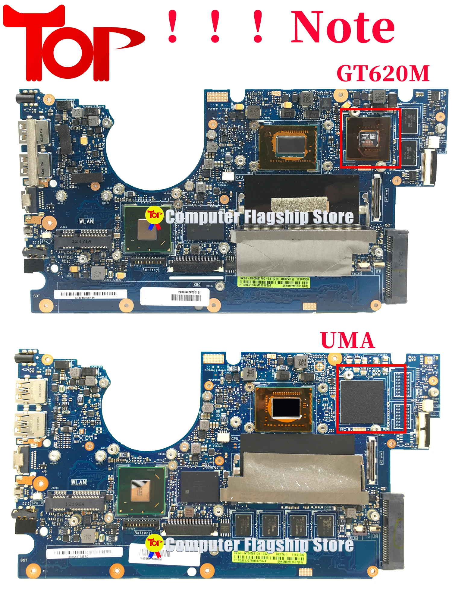 Imagem -02 - Placa-mãe Portátil para Asus Zenbook Ux32vd Ux32a Ux32va Ux32 i3 i5 i7 Cpu 2g-ram Gt620m Mainboard