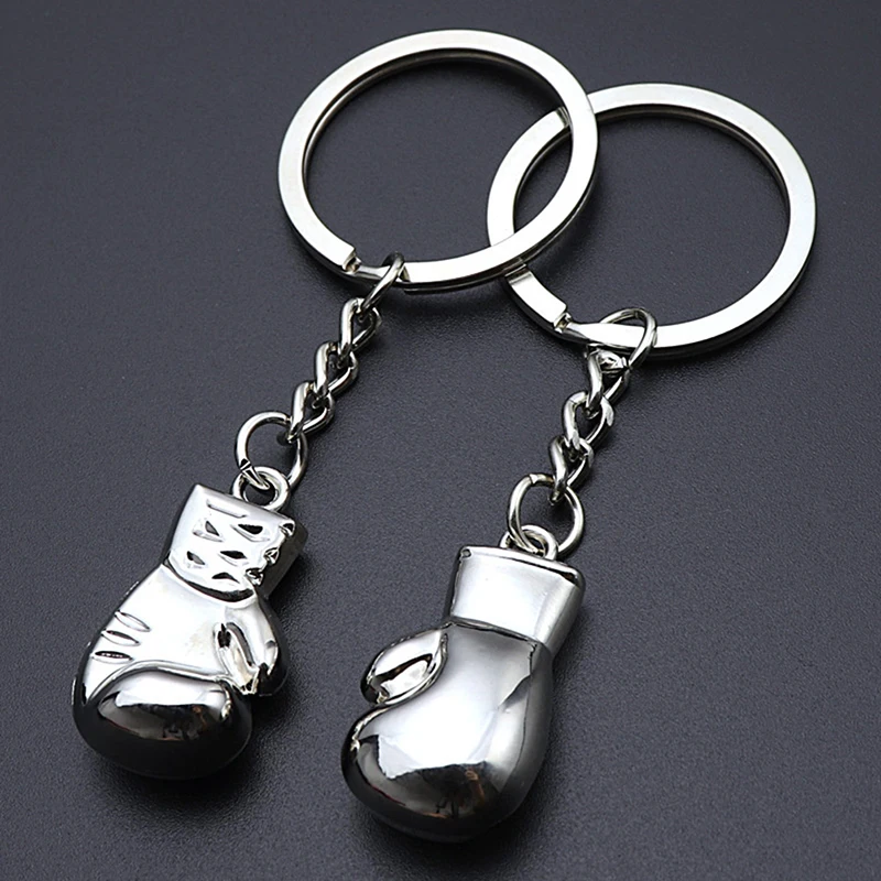 Fashion Men Boxing Gloves Pendant Keychain 3D Metal Boxer Movement Fighting Jewelry Men\'s Car Keyring Club Match Souvenir Gift