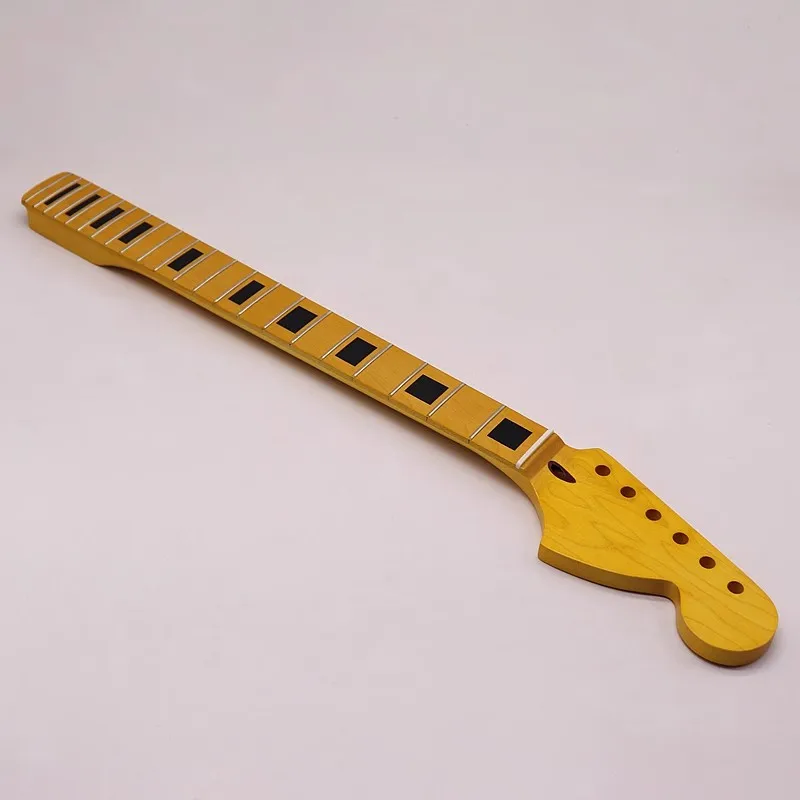 

ST гриф для электрогитары, клен, 6 струн, 22 класса, плюс клен, матовая, с большой головкой, желтая ручка для гитары, аксессуары для гитарных инструментов «сделай сам»