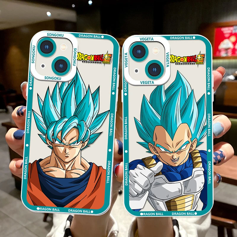 Dragon Ball Saiyan Blue For iPhone 15 14 13 12 11 Mini XS XR X Pro MAX 8 7 6 Plus SE Angel Eyes Transparent Apple Case