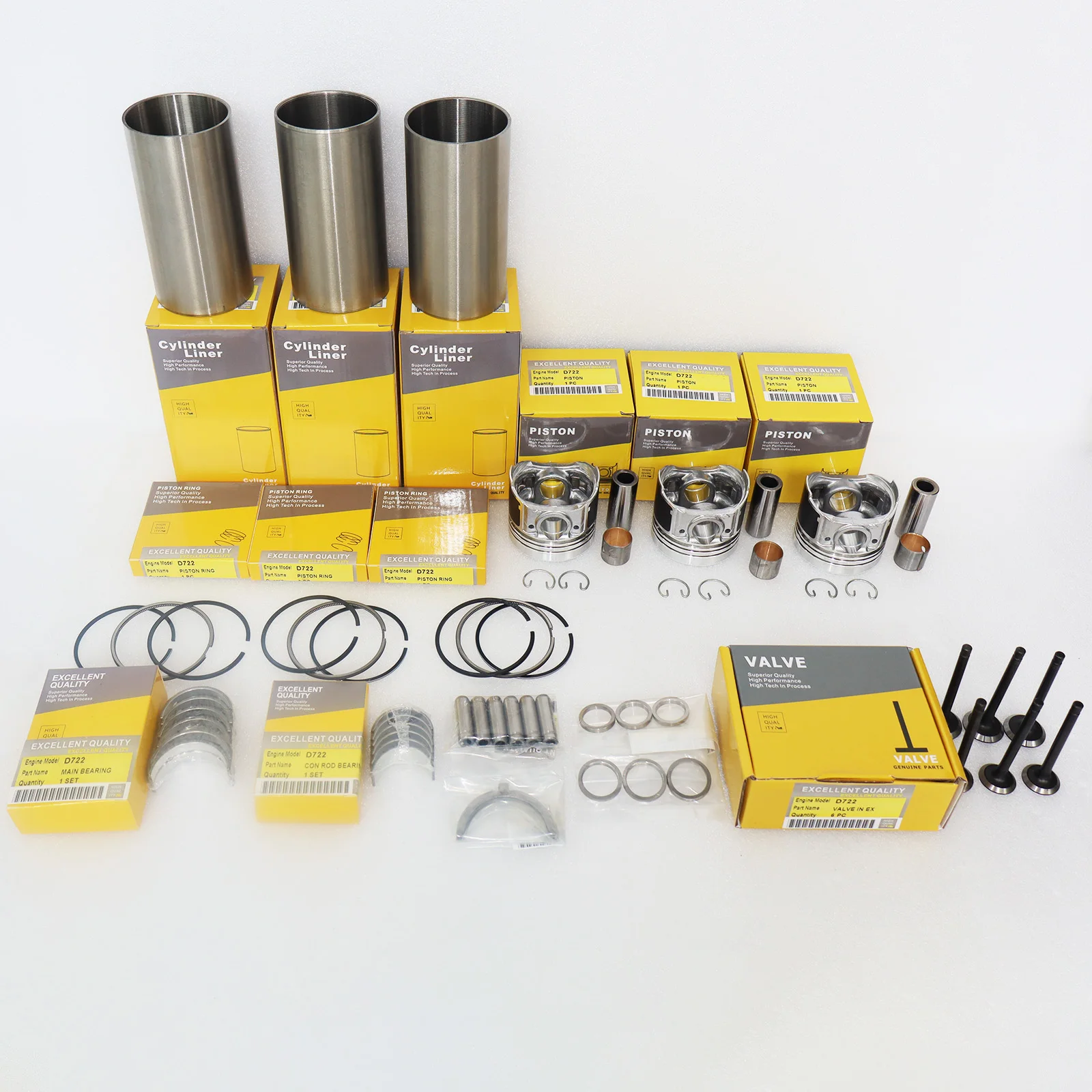 Overhaul Rebuild Repair Kit For Kubota D722 D722EBH D722E Engine K008 K008-3 Excavator ZD18 Zero Turn Mower B7300HSD B7400HSD