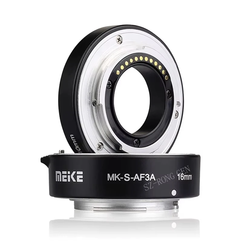 Meike MK-S-AF3A Metall Autofokus Makro-Verlängerungsrohr 10 mm 16 mm für Sony spiegellose A6300 A6000 A7 A7SII NEX E-Mount-Kamera