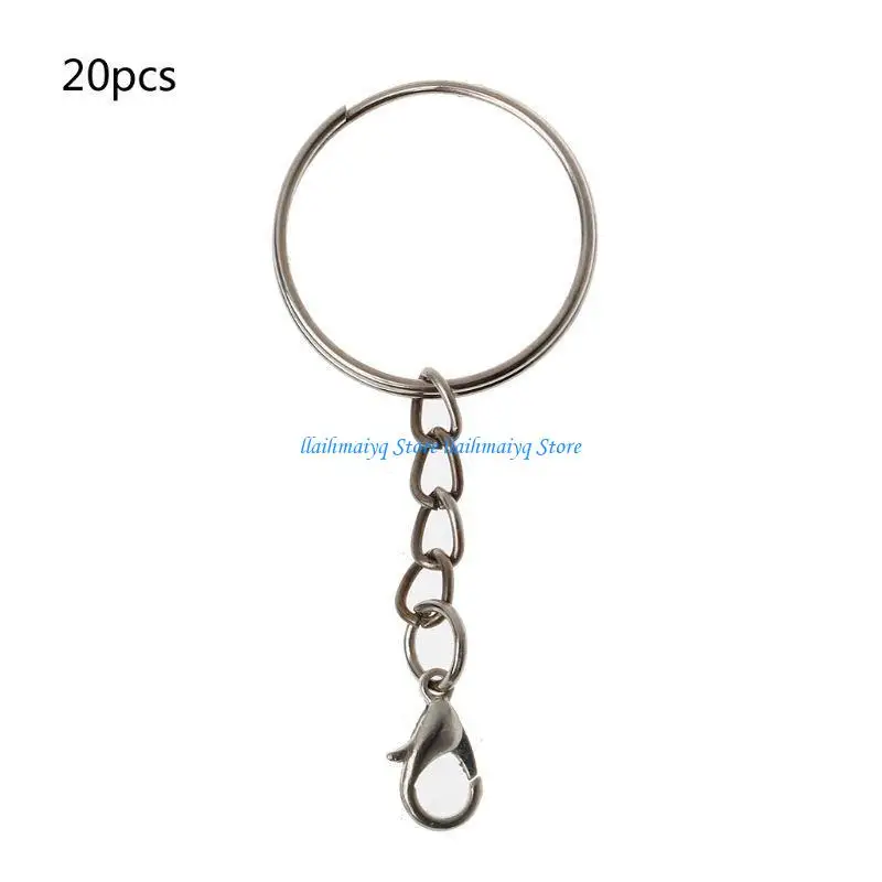 

573B 20X Mini Split Lobster Clasp and for Key Rings with Chain for Keychain Pendant
