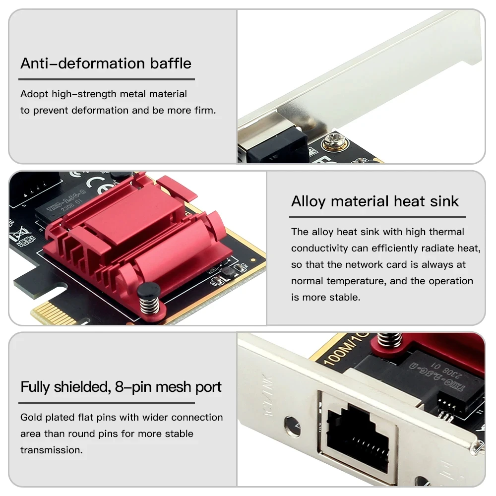 Scheda di rete da 2.5G PICE a RJ45 RTL8125B chip 2500Mbps RJ45 convertitore PCI Express Lan adattatore Gigabit Ethernet per Win7/8/10/11