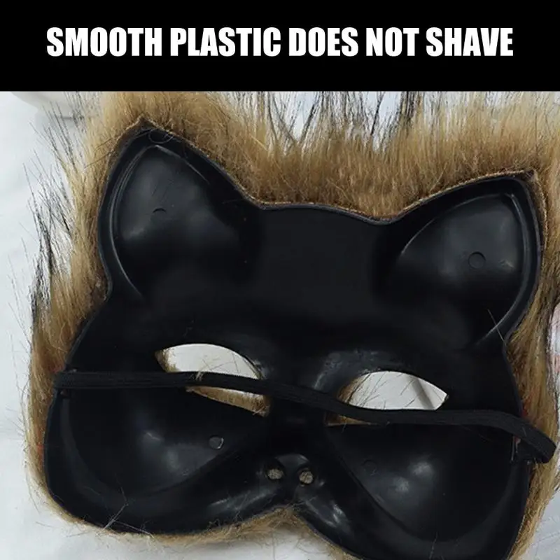 H58E Cats Face Mask with Teeth Light Weight Breathable to Wear for Men Women Masquerade Halloween Cosplay Costume Accessory