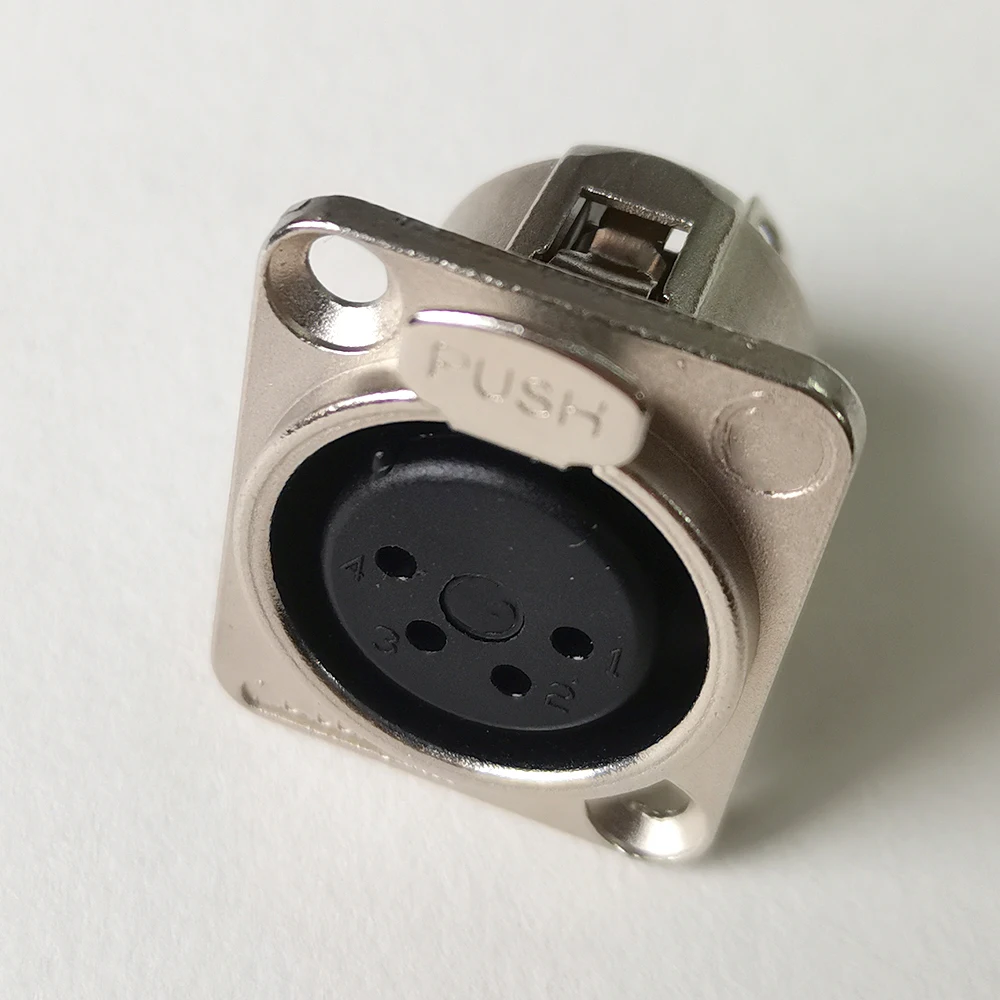 XLR 3-Pin 4-Pin 5-Pin Stecker Buchse Panelanschluss Audio-Mikrofon-Verbinder Schwarz Silber Vergoldet Kupferkontakt XLR Metallsockel – Detail 9