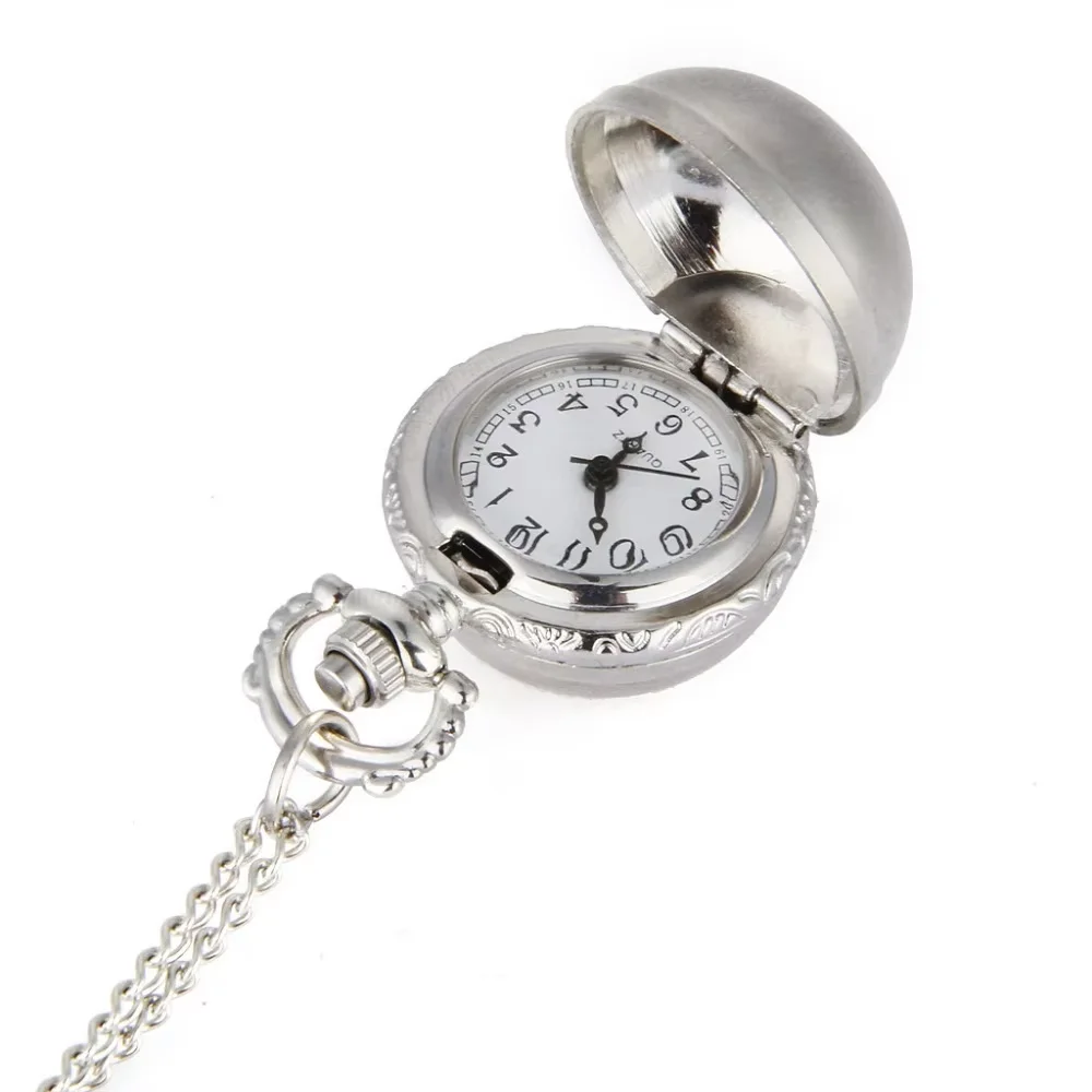 Silver Ball Mini Fashion Pedant Reloj Retro Chain Men Women Exquisite Gift Fob Watch Hot New Pocket Watch