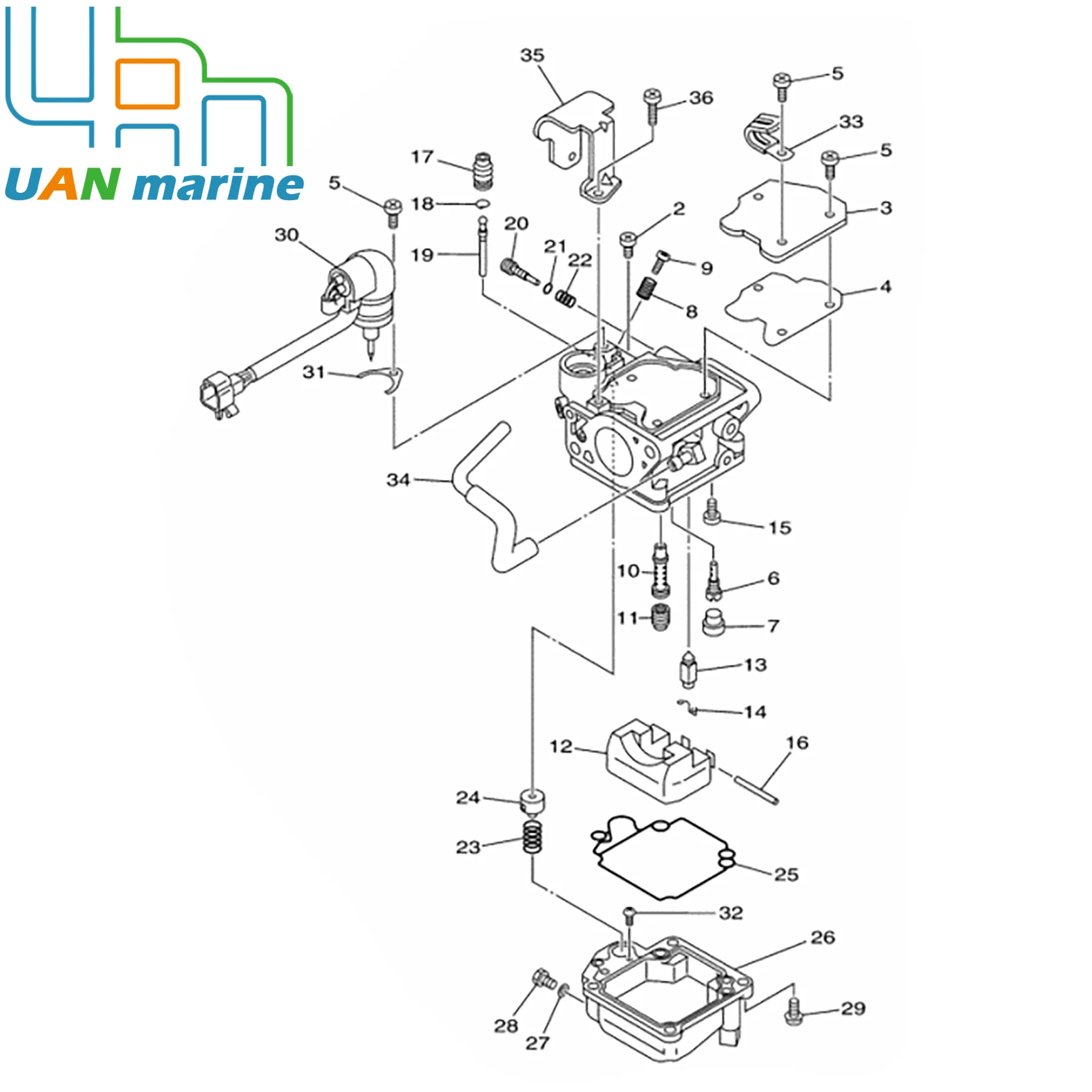 6BL-14301 Carburetor Assy for Yamaha 4 Stroke 25 HP Outboard Engines Replace Fuel System 6BL14301 6BL-14301-00-00 6BL-14301-10