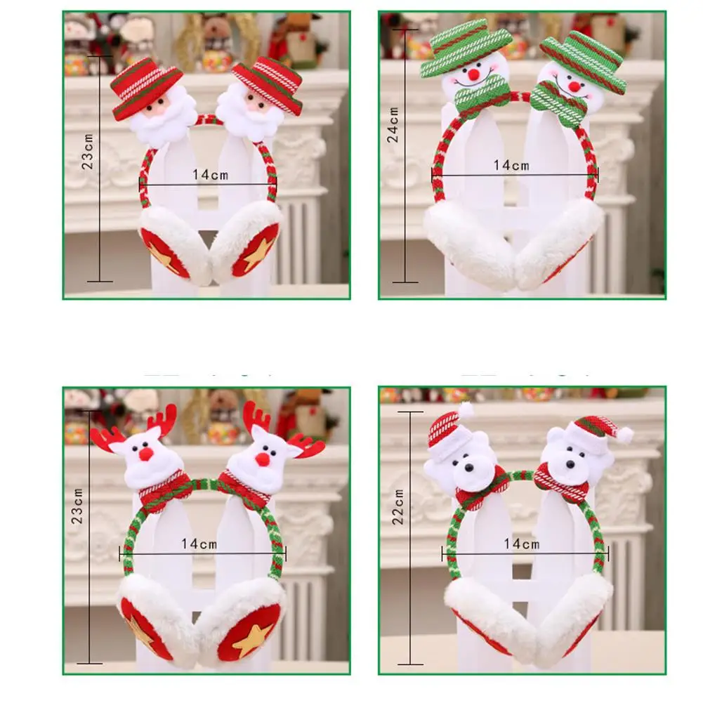 عيد الميلاد الديكور عيد الميلاد عقال سانتا الرنة قرون عقال غطاء للأذنين فستان الحفلات أفخم رباط شعر أحمر غطاء للأذنين #2