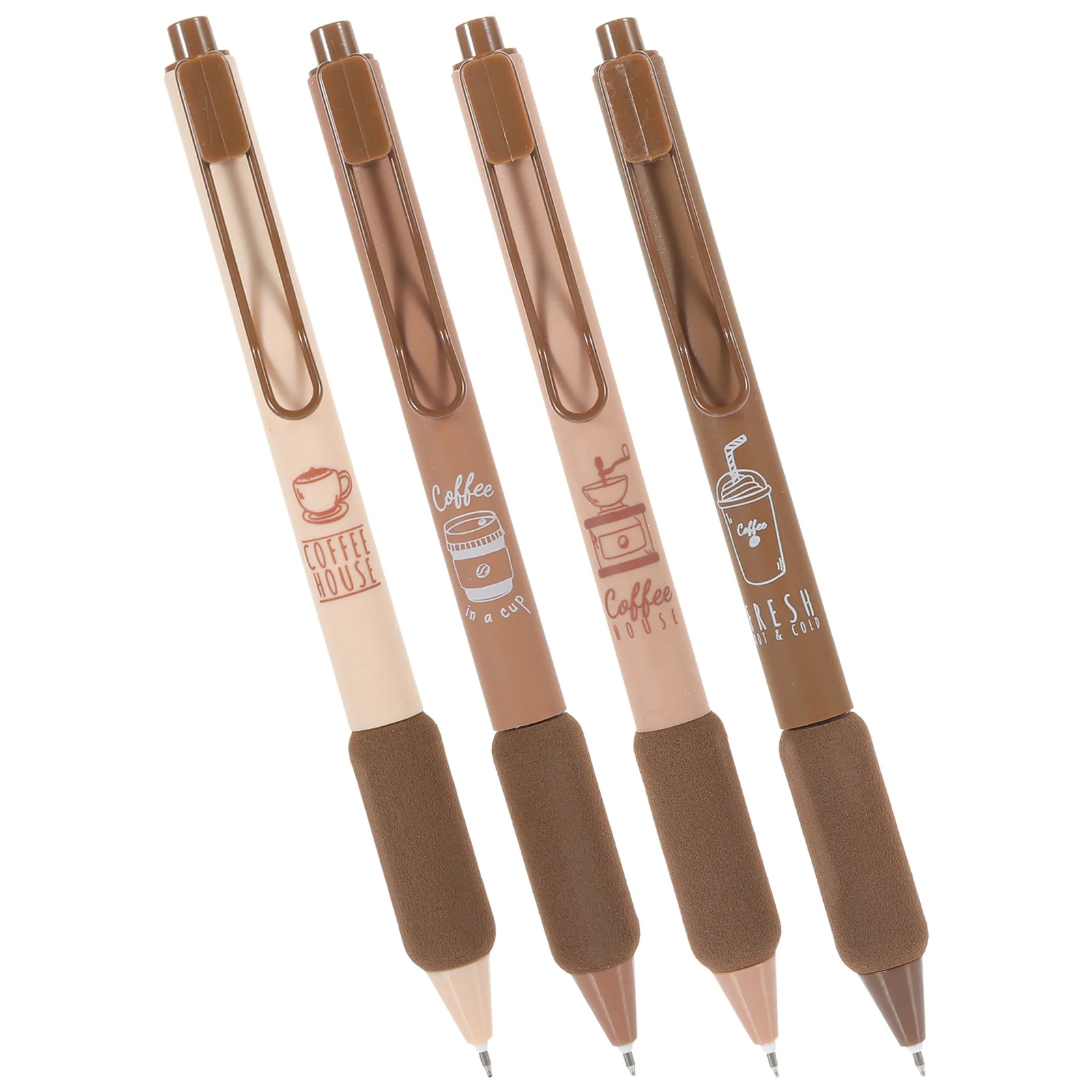 4pcs Press Type Ink Pen Fresh Style Smooth Writing Gel Pen For School Office Portable Signature Pens Multi-Function Writing