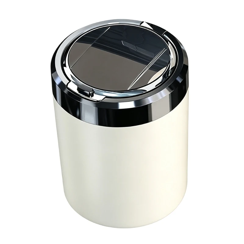 Metal Cup Auto Ashtray with Push Lid and Lid Light, Round Form for Home Car and Daily Use Indoors Daily JOMD