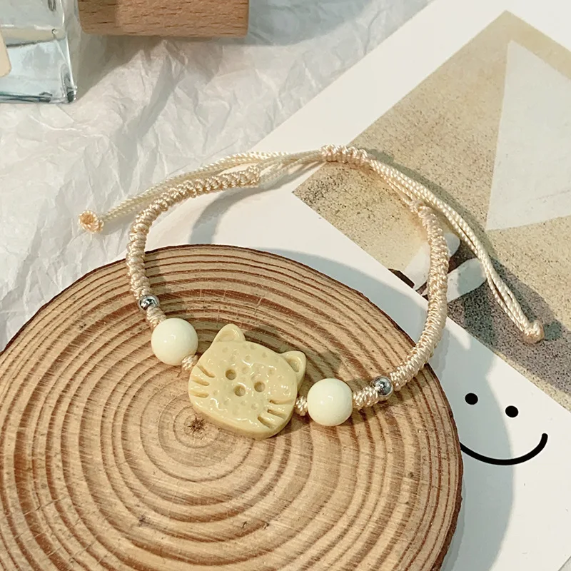 1/2 Stück Quasten-Armbänder mit großem Katzenauge für Damen und Herren, süße coole Totenkopf-Keramikperlen-Armbänder, ästhetischer Party-Schmuck und Accessoires – Detail 8