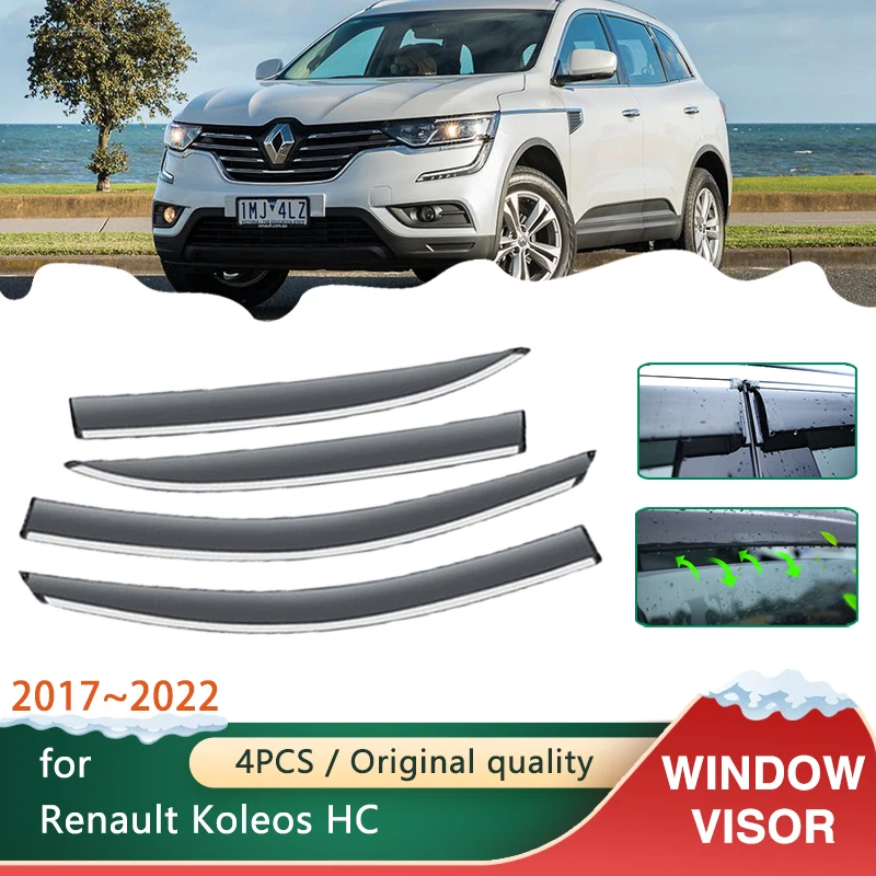 

4x козырьки для боковых окон автомобиля для Renault Koleos Samsung QM6 HC 2017 ~ 2022, аксессуары, навесы, защита от солнца, дождя, дыма, дефлектор