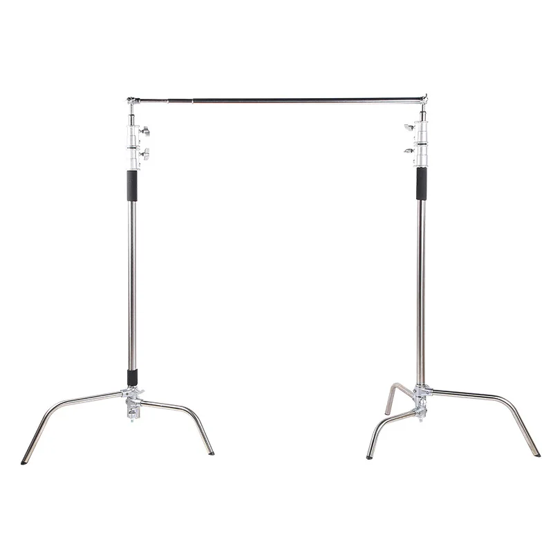 

Stainless Steel Telescopic Backdrop Stand, Adjustable C-Tripod Horizontal Bar for Photography Studio