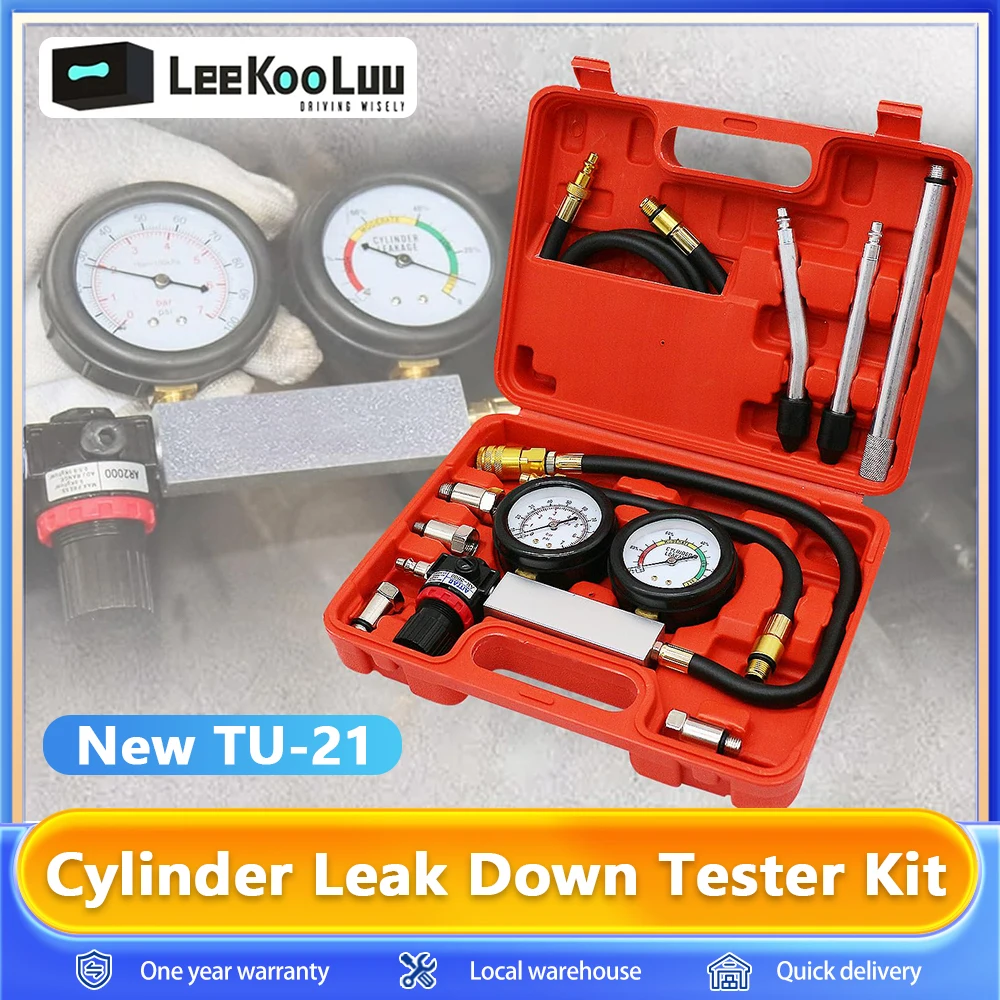Leekooluu Kit rilevatore di perdite per bombole automobilistiche TU-21 Strumento per calibro motore a benzina per diagnostica perdite di compressione auto