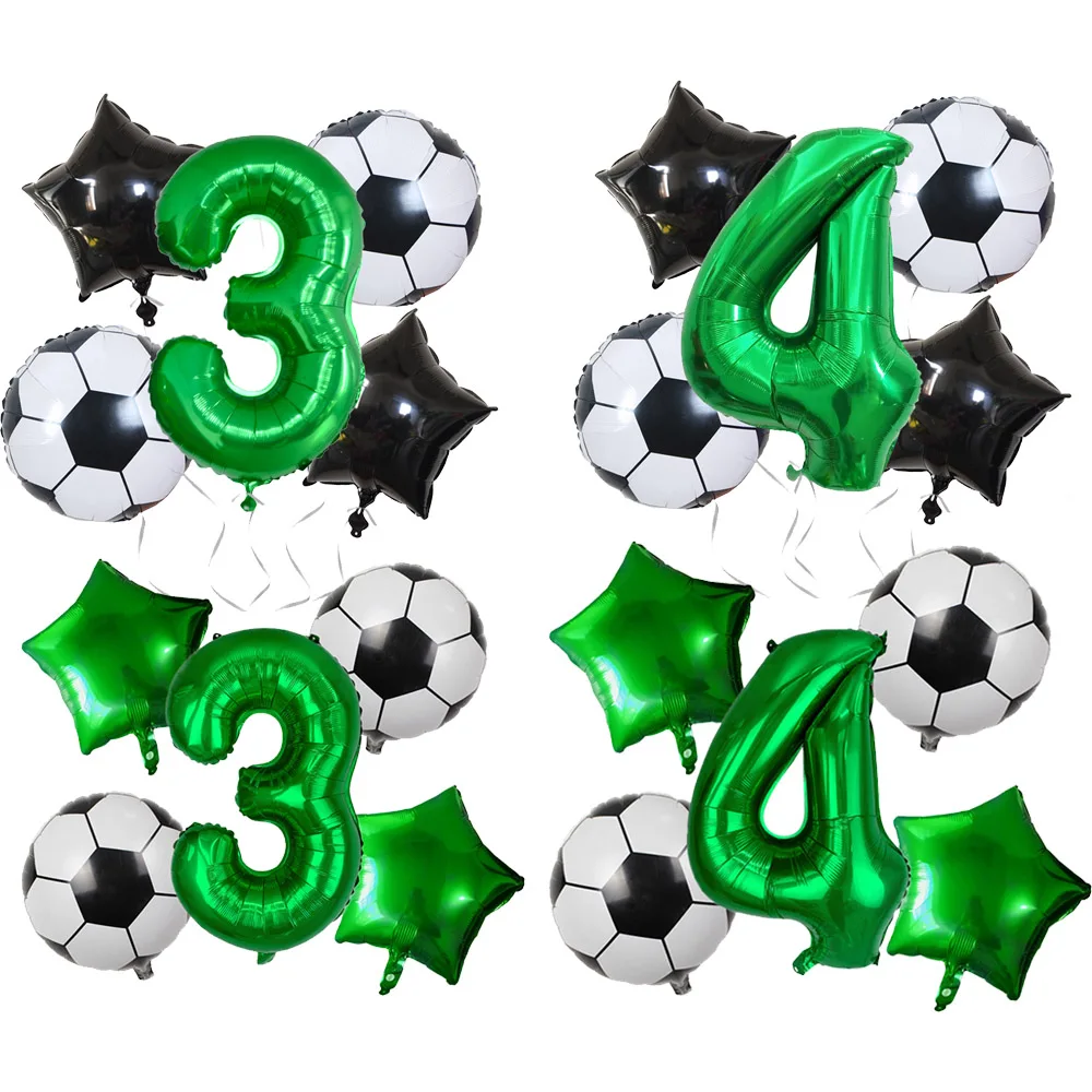 

Football Theme 5Pcs 18inch 32inch Green Digital Foil Balloon Kid Boys Birthday Party Supplies Decoration Aeration Helium Balloo