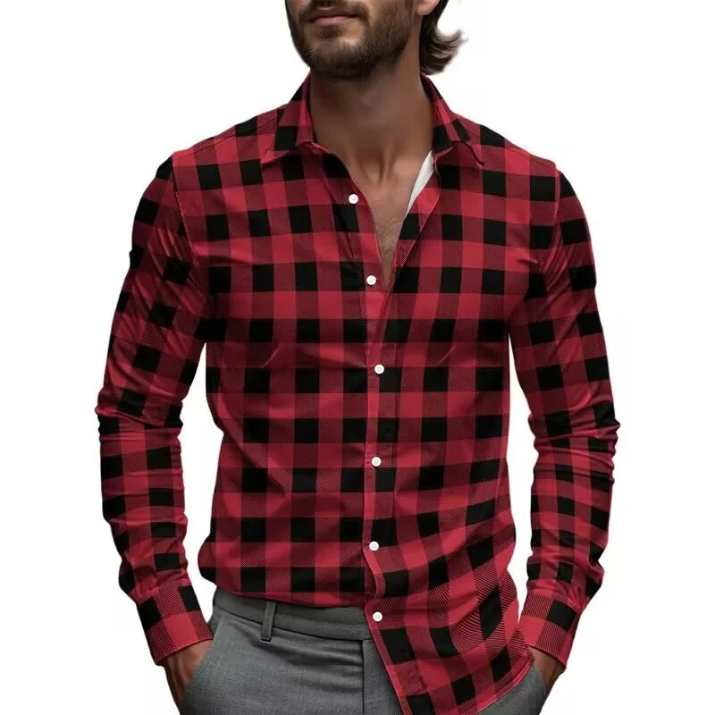 2025 Men's Floral Shirt Button Shirt Long Sleeve Fashion Designer Casual Daily Holiday Spring Summer Lapel Button ，