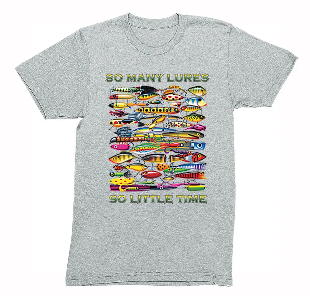 Mens So Many Lures So Little Time Fishing Fisherman Gift Sport Dad Fish T-Shirt Unisex T-shirts For Men Women