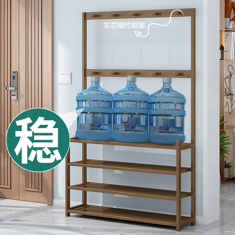 Hallway Shoe Rack Simple Door Household Hangers Indoor Beautiful Dormitory Storage Multi-Layer Dustproof Floor Coat Rack