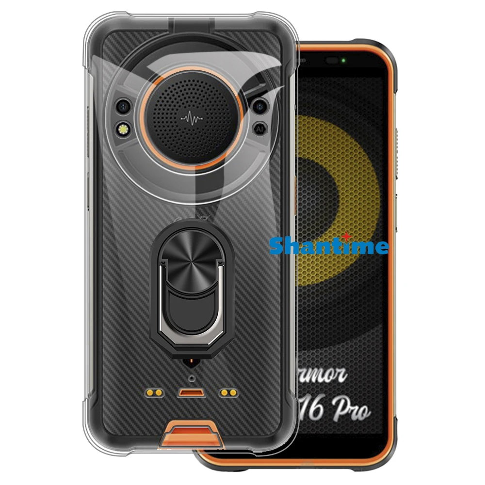 Luxury Shockproof Ring Holder For Ulefone Power Armor 16S Case Silicone TPU Protective Holder Cover For Ulefone Power Armor 16S