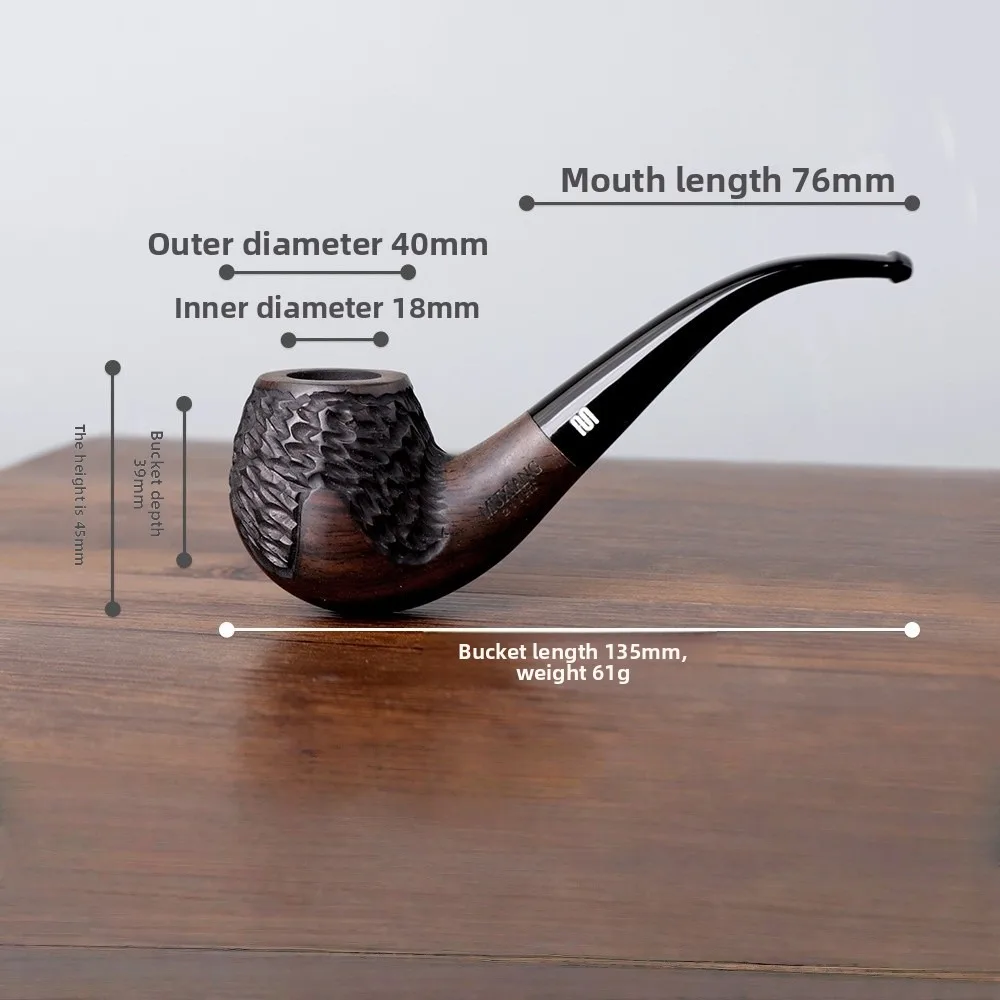 

Курительная трубка из черного дерева, прямая трубка для начинающих с курильным горшком, набор из 10 предметов для мужчин