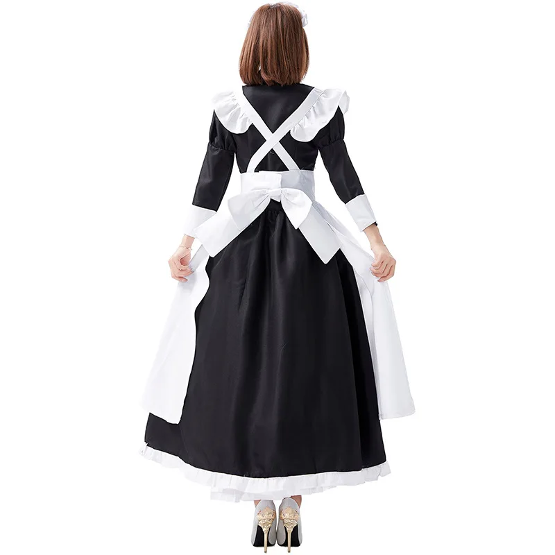 Classic Victorian Servant Girl Costume Manor Abbey Maid Fantasy Uniform Cosplay Carnival Halloween Fancy Party Dress