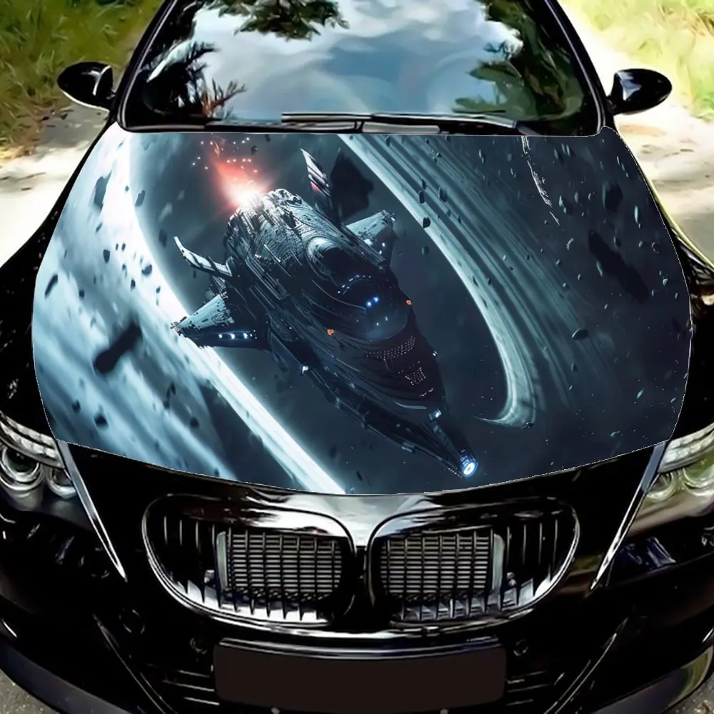 

Interstellar Spacecraft Print Car Hood Wrap Color Vinyl Sticker Truck Graphic Bonnet Auto Accessories Decoration Decal Gift