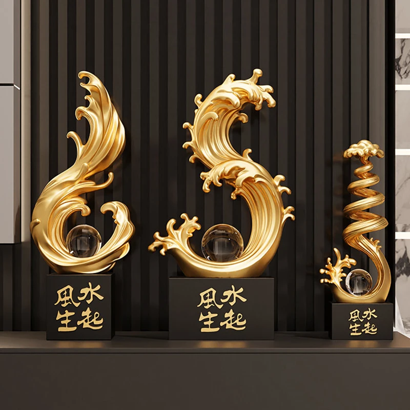 Sculpture Abstract Art Wind And Water Rising Decorations,Living Room Entrance,TV Cabinet,Wine Cabinets,Ornament,Gifts