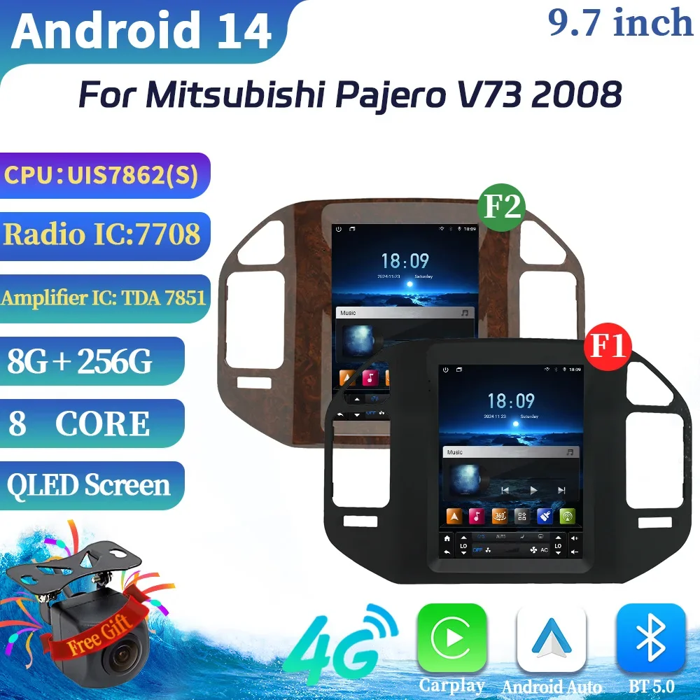 9.7inch For Mitsubishi Pajero V73 2008 Car Radio Navigation Car Multimedia Video Player Navigation 4G GPS Android Screen